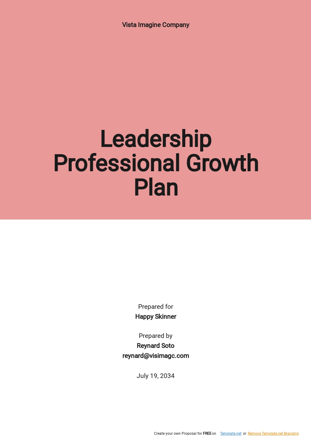 Leadership Professional Growth Plan Template