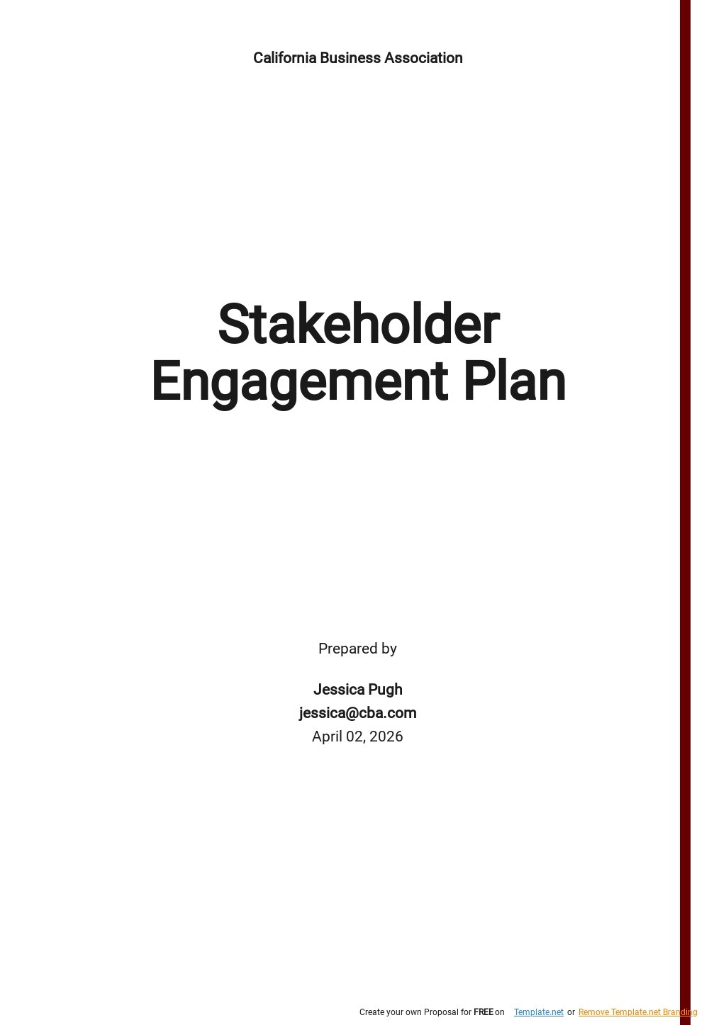 Stakeholder Engagement Plan Template