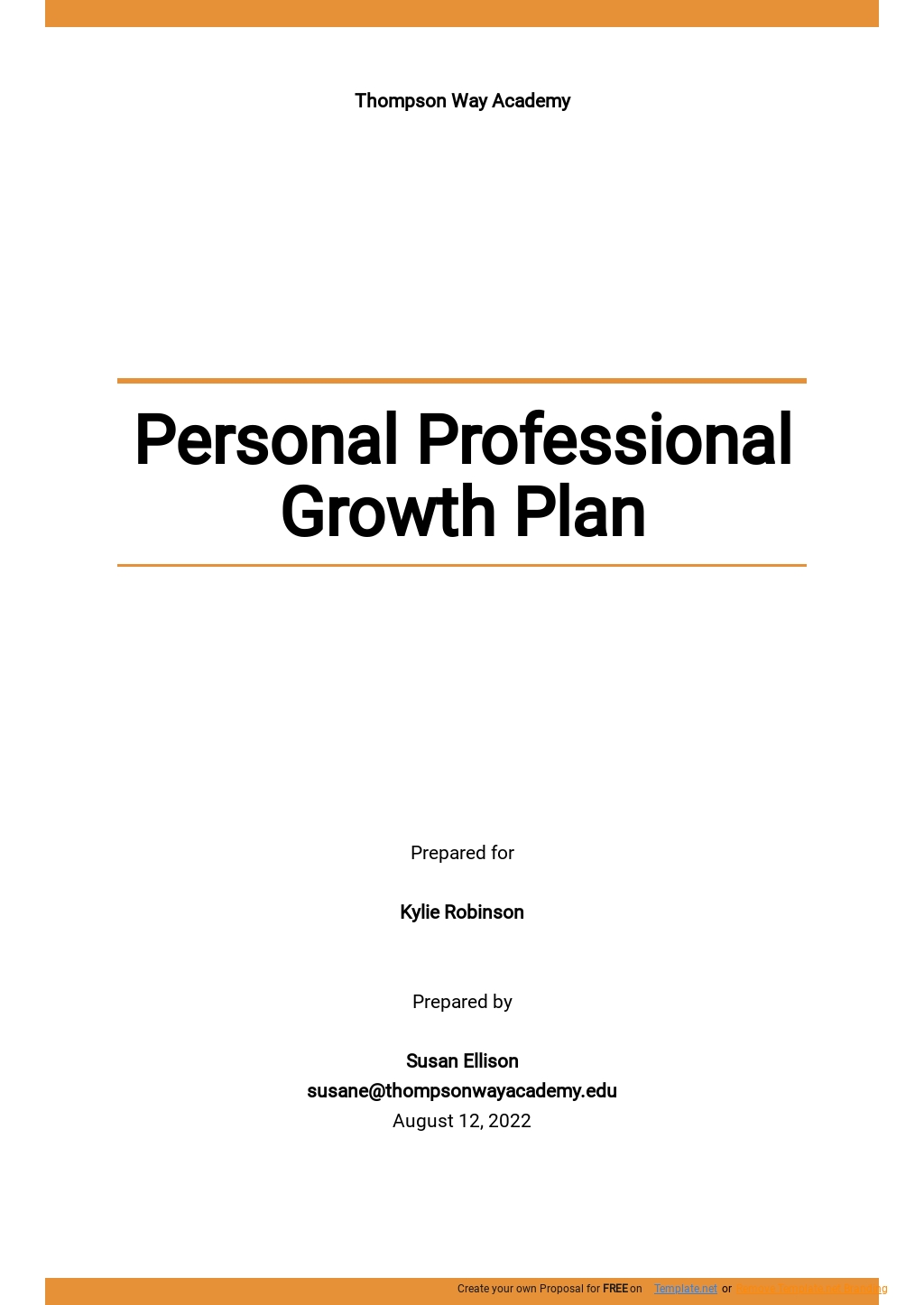 Professional Growth Plan Templates Documents Design Free Download