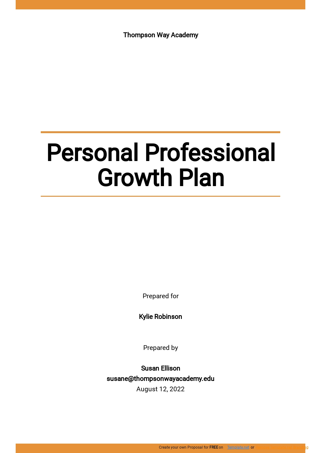 Personal Professional Development Plan Template Google Docs Word