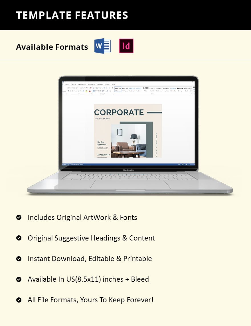 Elegant Corporate Catalog Template Instructions