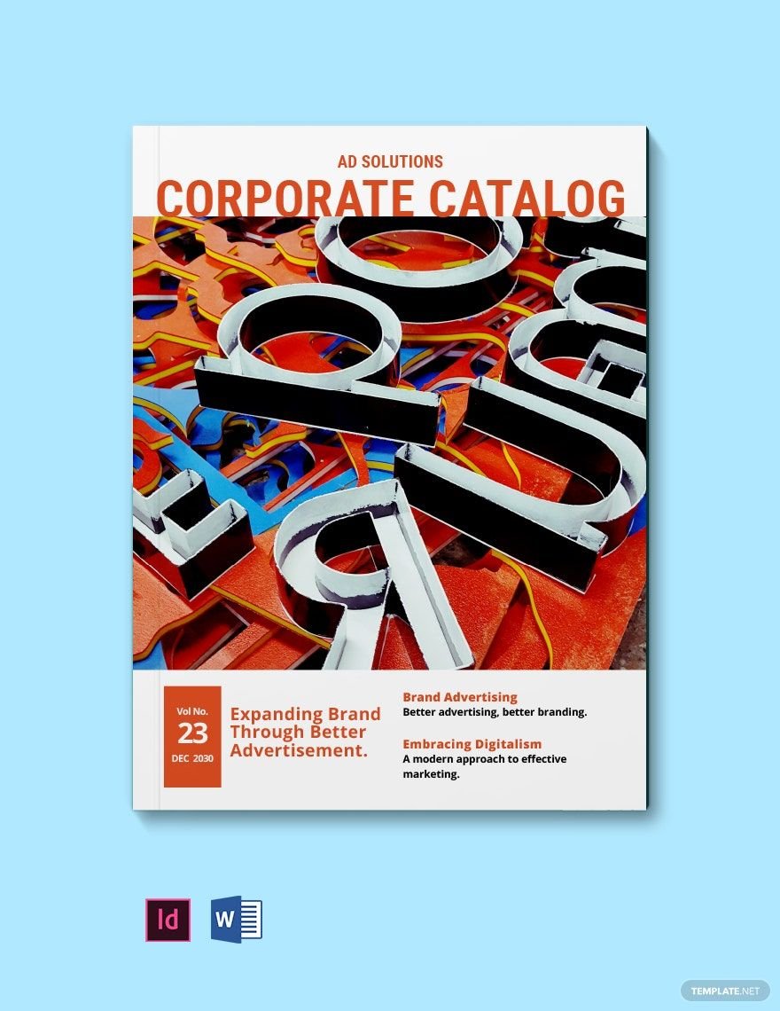 Corporate Catalog Template in Word, InDesign