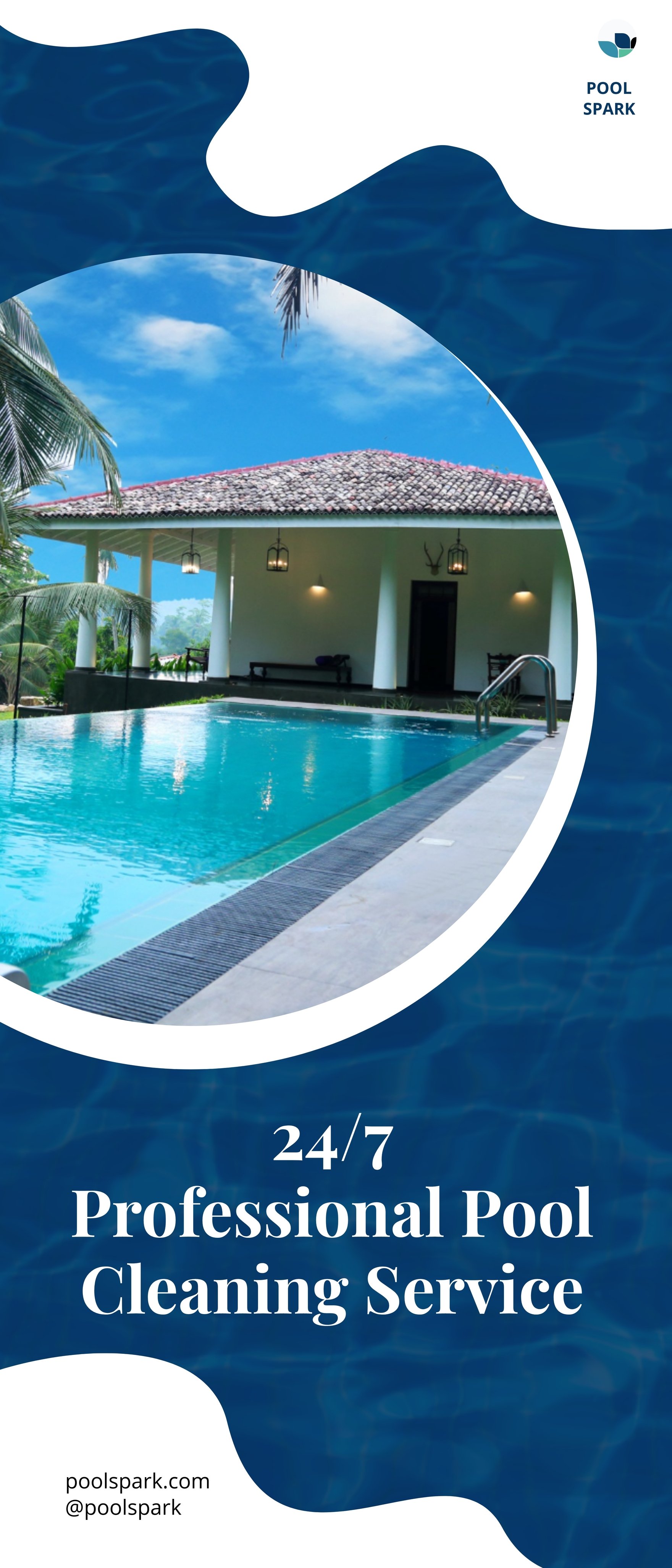 Swimming Pool Cleaning Service Roll Up Banner Template