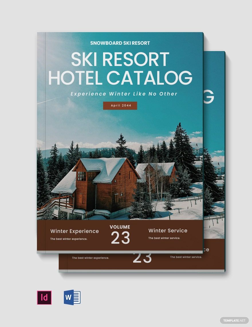 Free Ski Resort Hotel Catalog Template