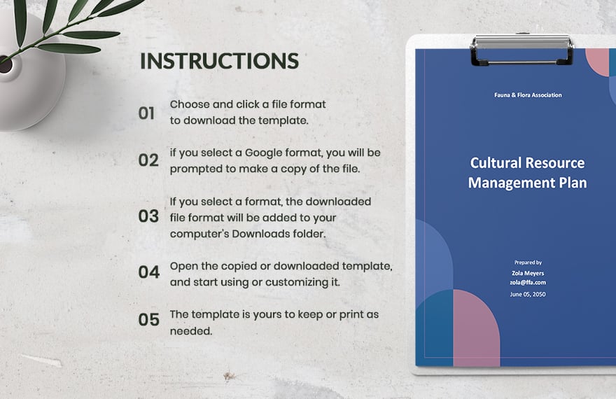 Cultural Resource Management Plan Template