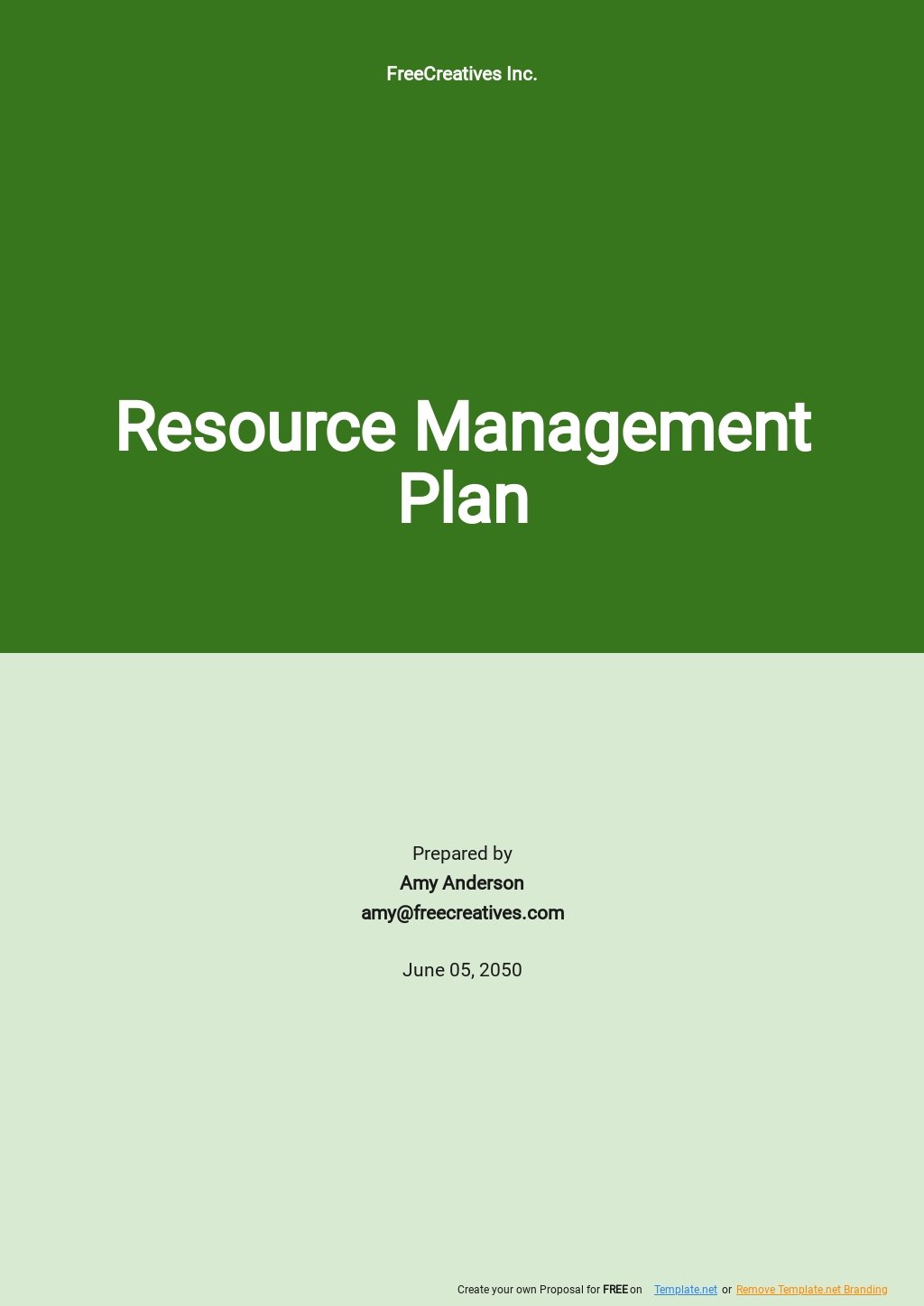 Resource Development Plan Template