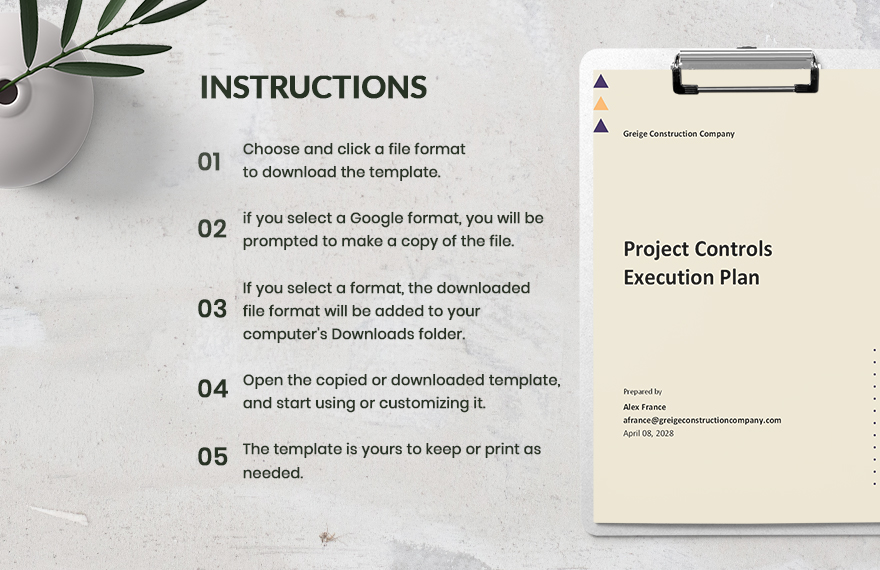 Project Controls Execution Plan Template