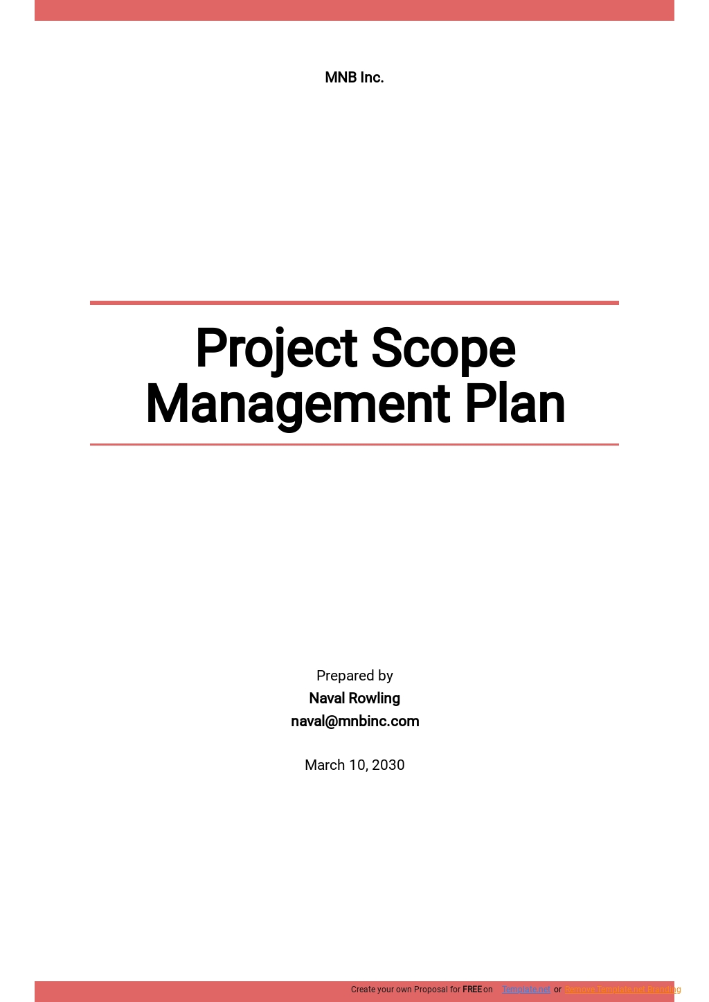 Free Scope Management Plan Templates, 11+ Download in Word, Google Docs