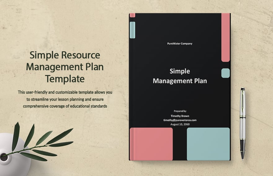 Simple Resource Management Plan Template