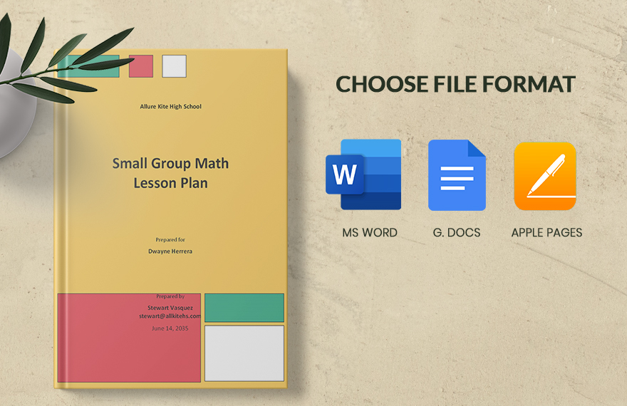 Small Group Math Lesson Plan Template