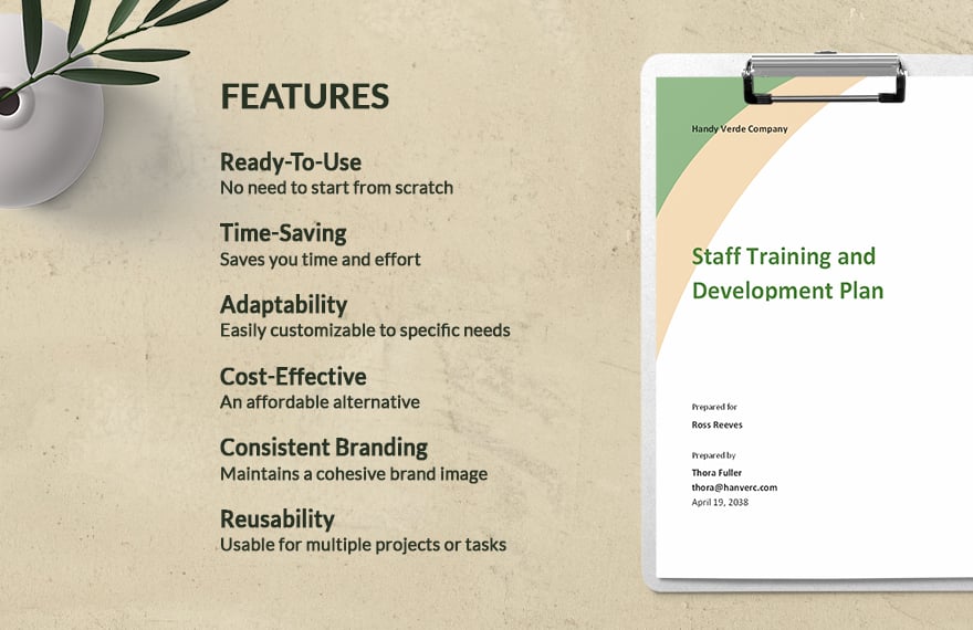 Simple Staff Training and Development Plan Template