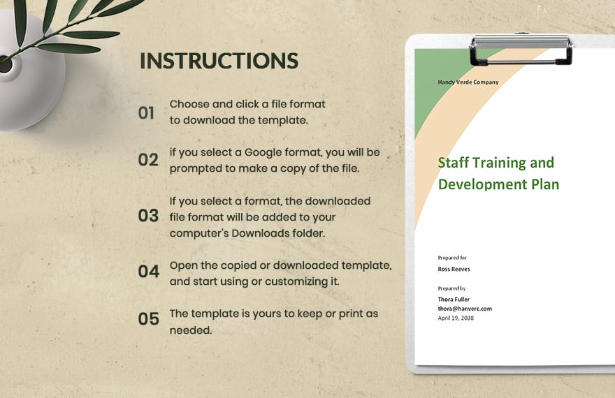 Simple Staff Training and Development Plan Template