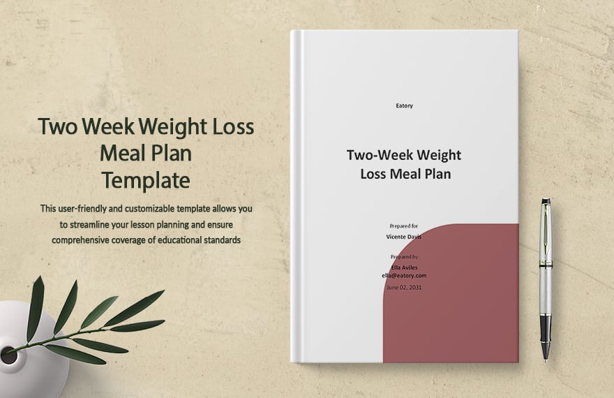 Two Week Weight Loss Meal Plan Template