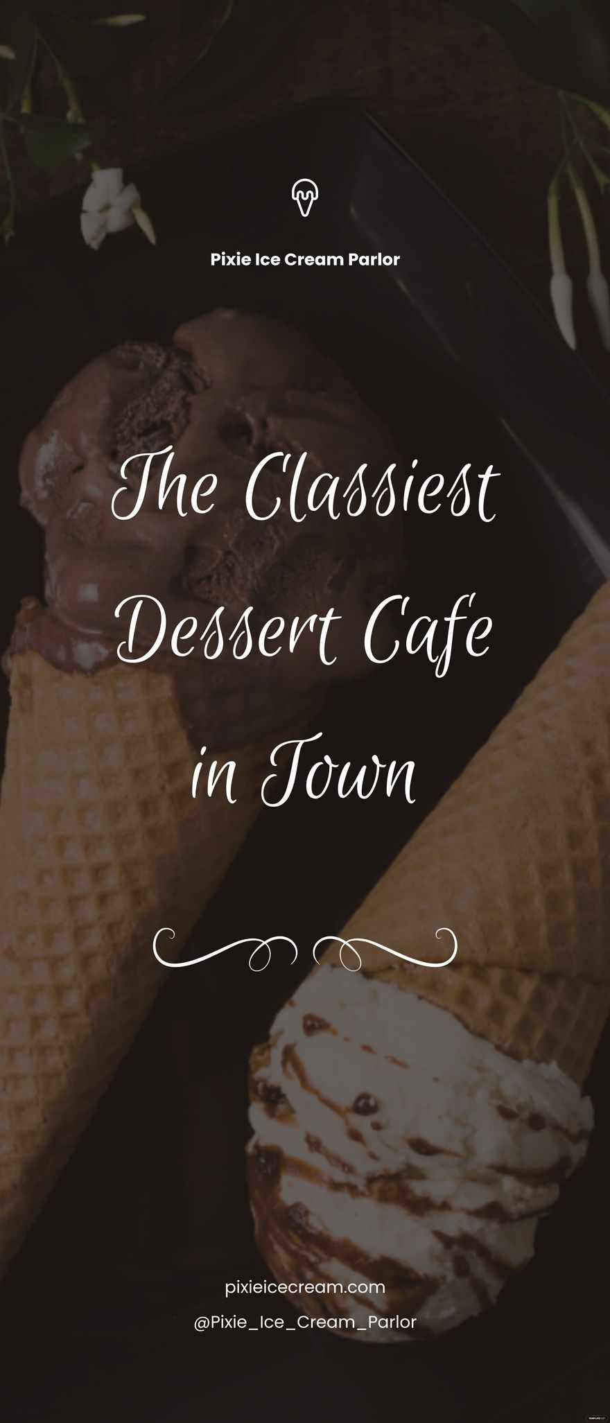 Ice Cream Store Roll Up Banner Template
