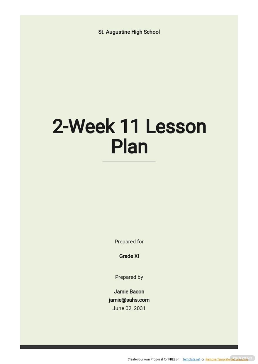 Editie koken Eindeloos Free KG 2 Week 10 Lesson Plan Template - Google Docs, Word, Apple Pages |  Template.net