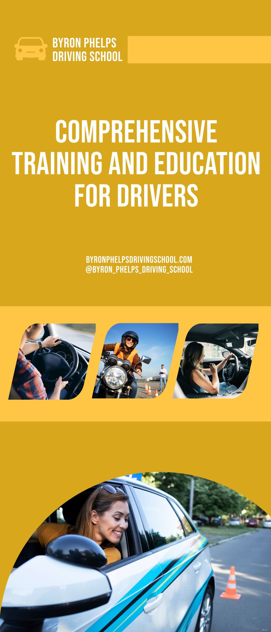 Driving School Roll Up Banner Template