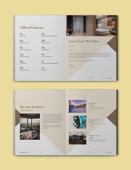 Exclusive Hotel catalog template Format