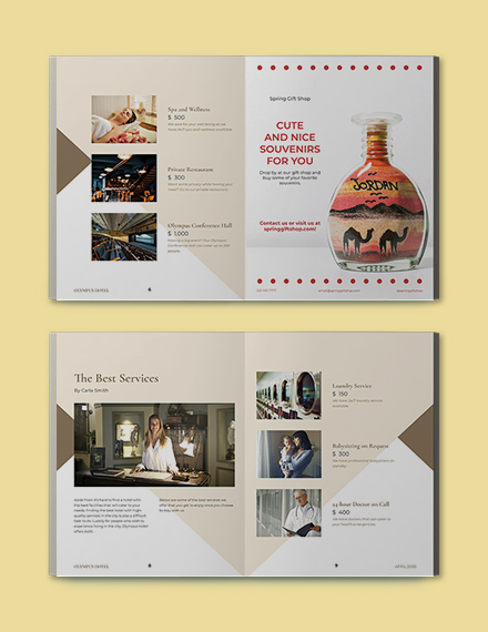 Exclusive Hotel catalog template Sample