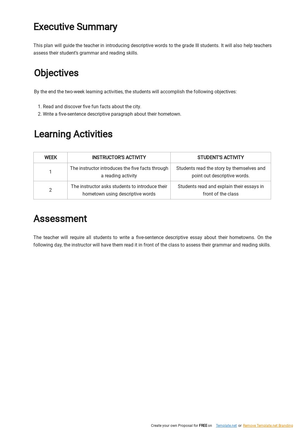 2 Week Lesson Plan Template [Free PDF] - Google Docs, Word | Template.net