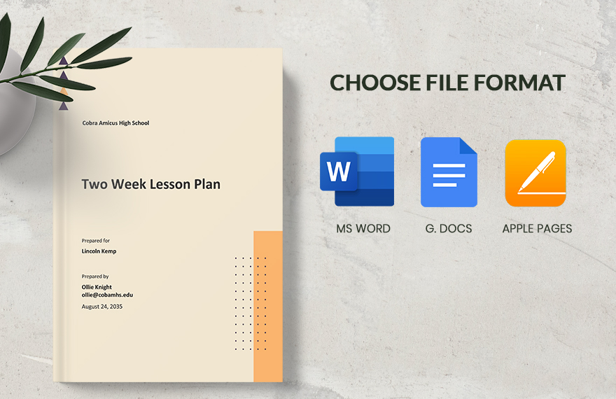 Simple Two Week Lesson Plan Template