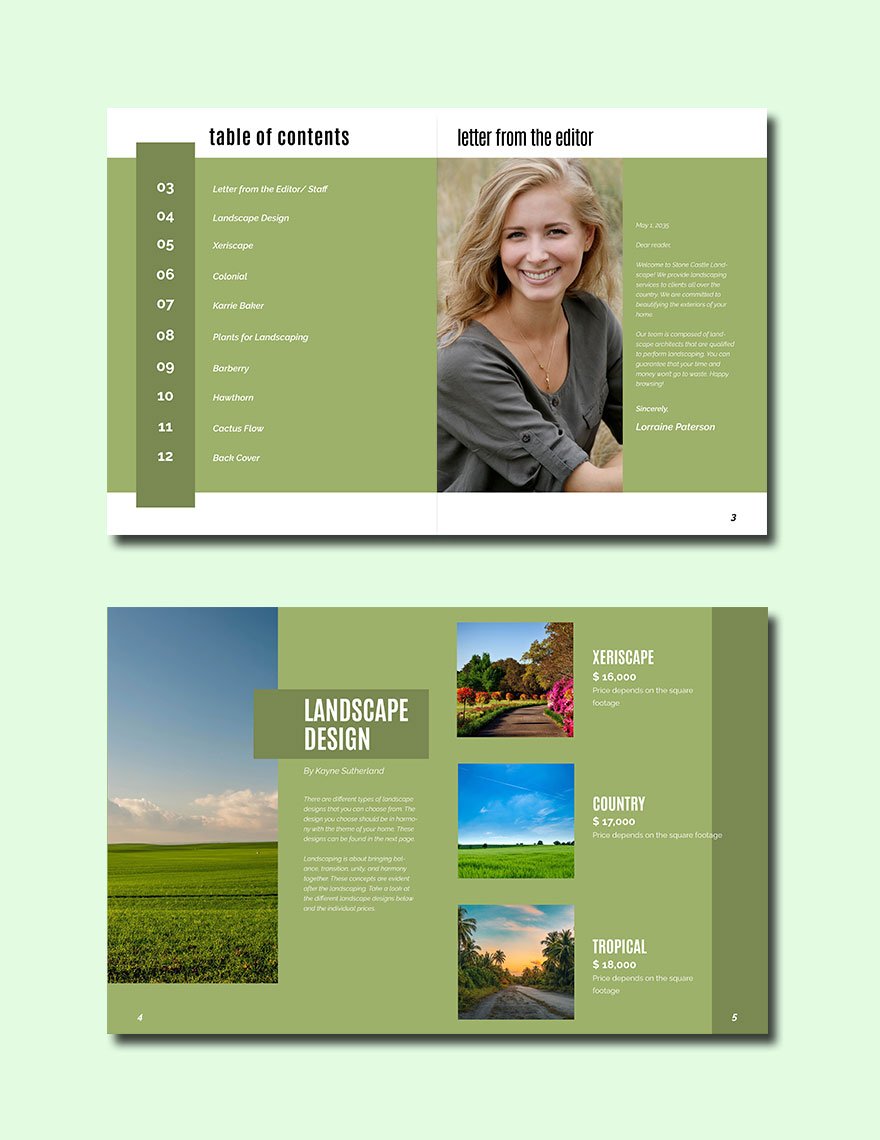 Landscape Technology Catalog Template
