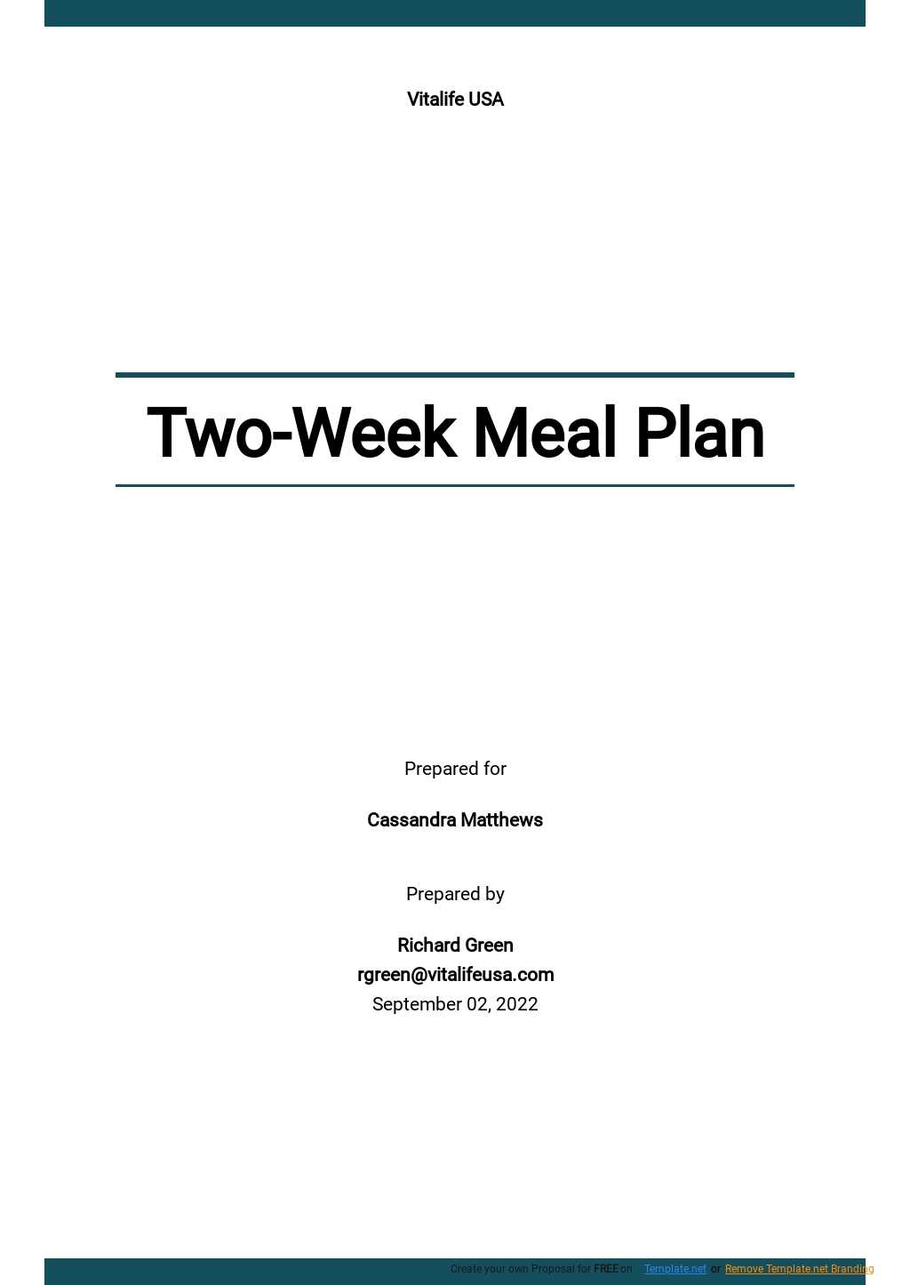 budget meal planning template