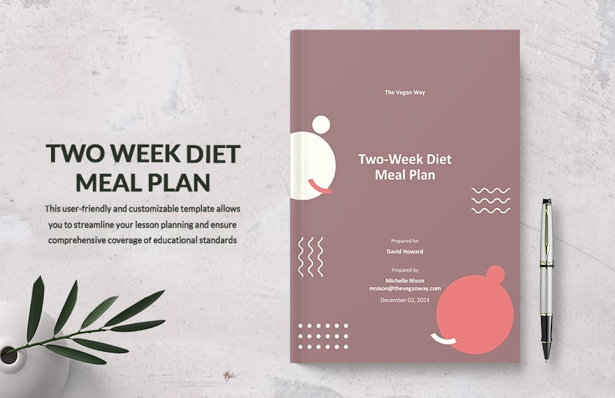Two Week Diet Meal Plan Template