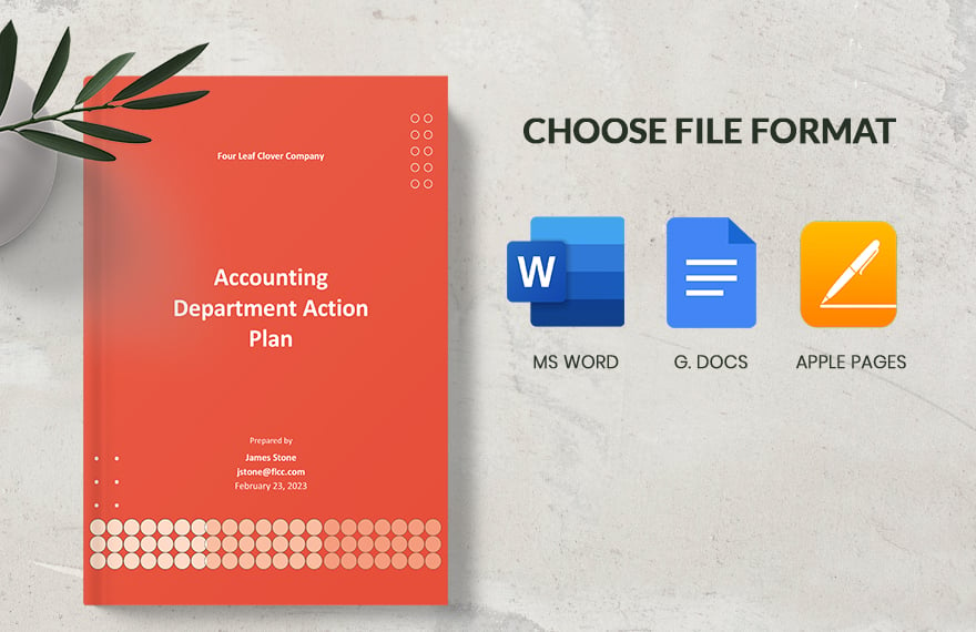 Accounting Department Action Plan Template