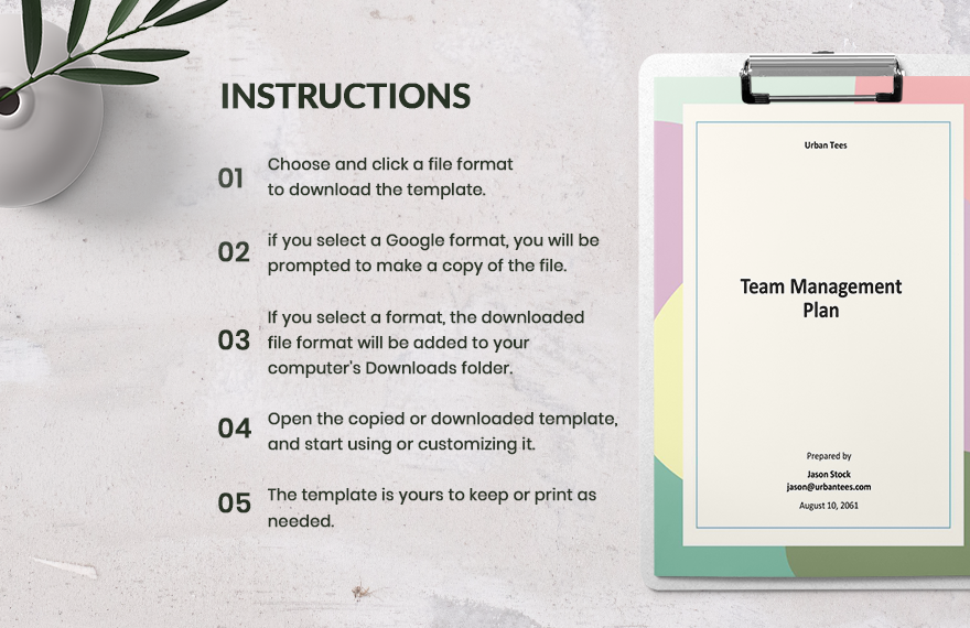 Team Management Plan Template 