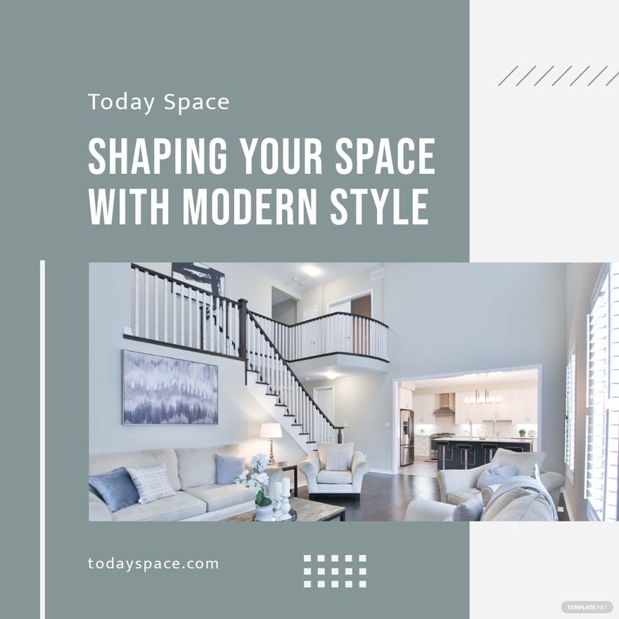 Free Modern Interior Design Linkedin Post Template