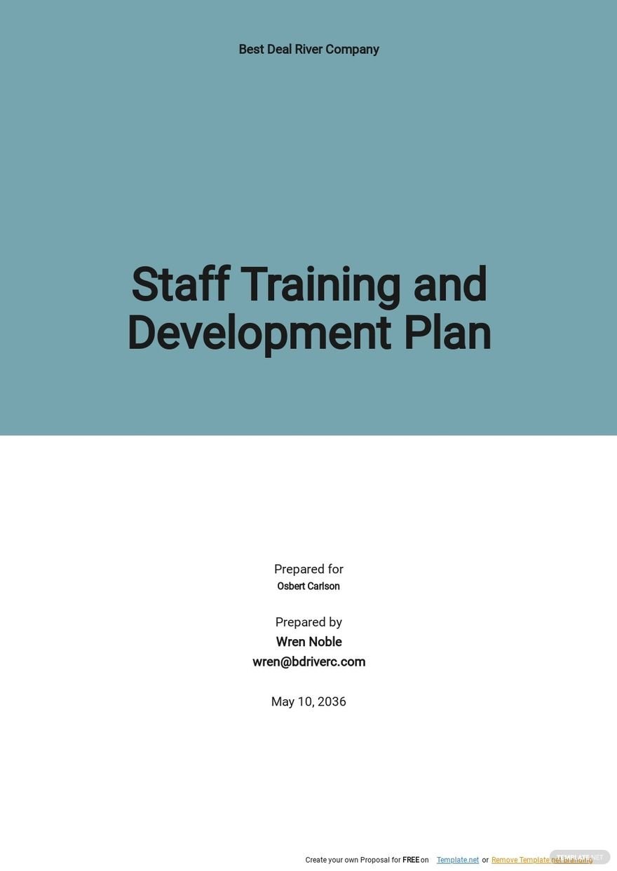 Free Sample Staff Training and Development Plan Template | Google Docs