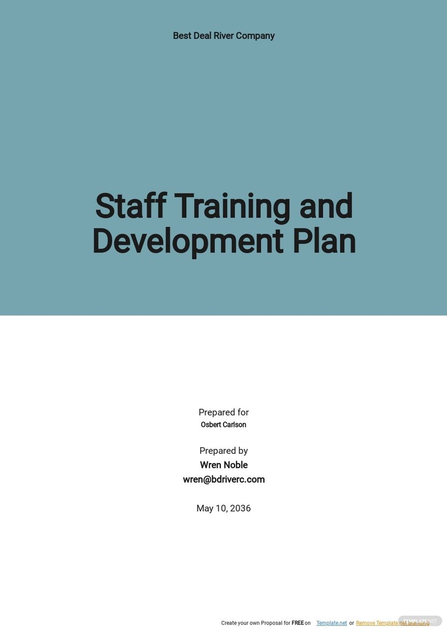 Free Sample Staff Training and Development Plan Template | Google Docs