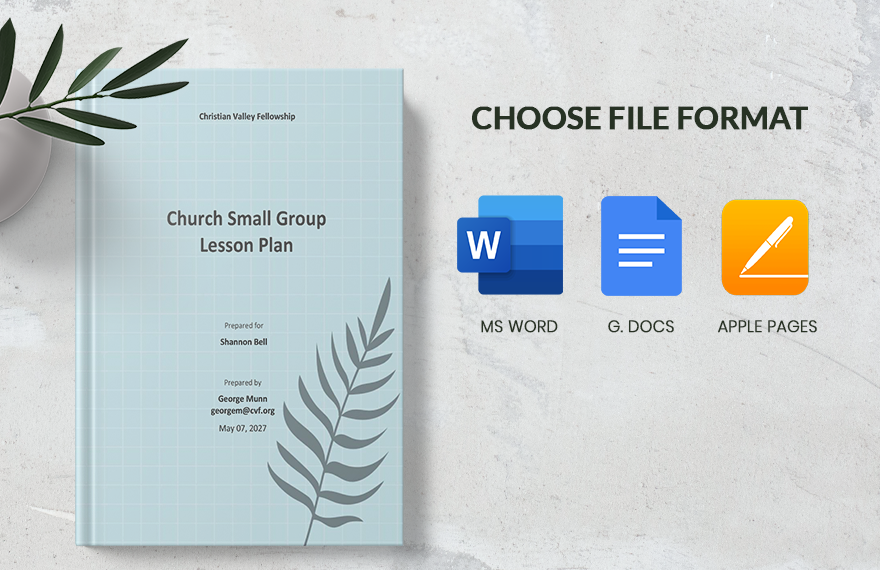 Church Small Group Lesson Plan Template