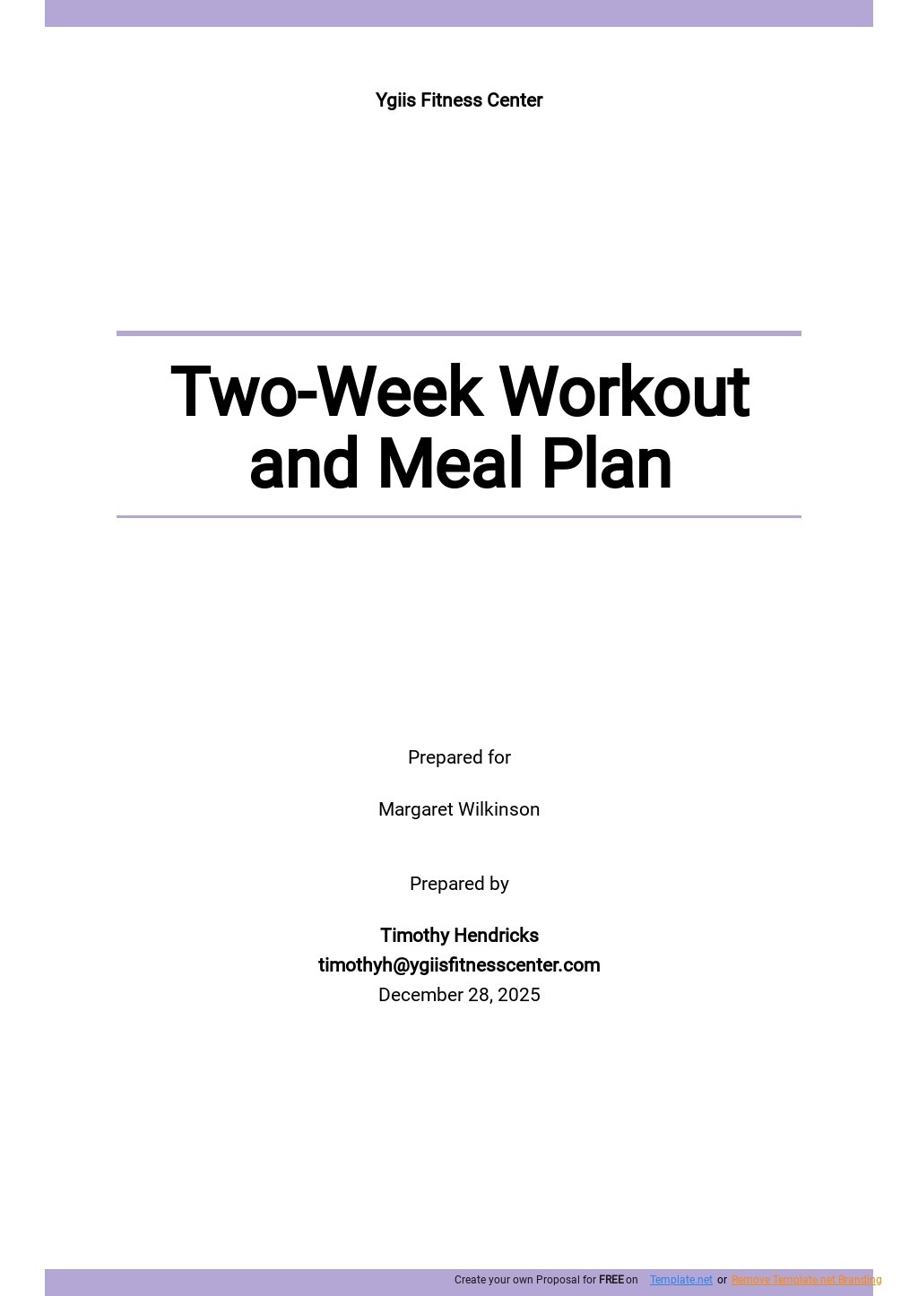Free Free Two Week Workout And Meal Plan Template Google Docs Word