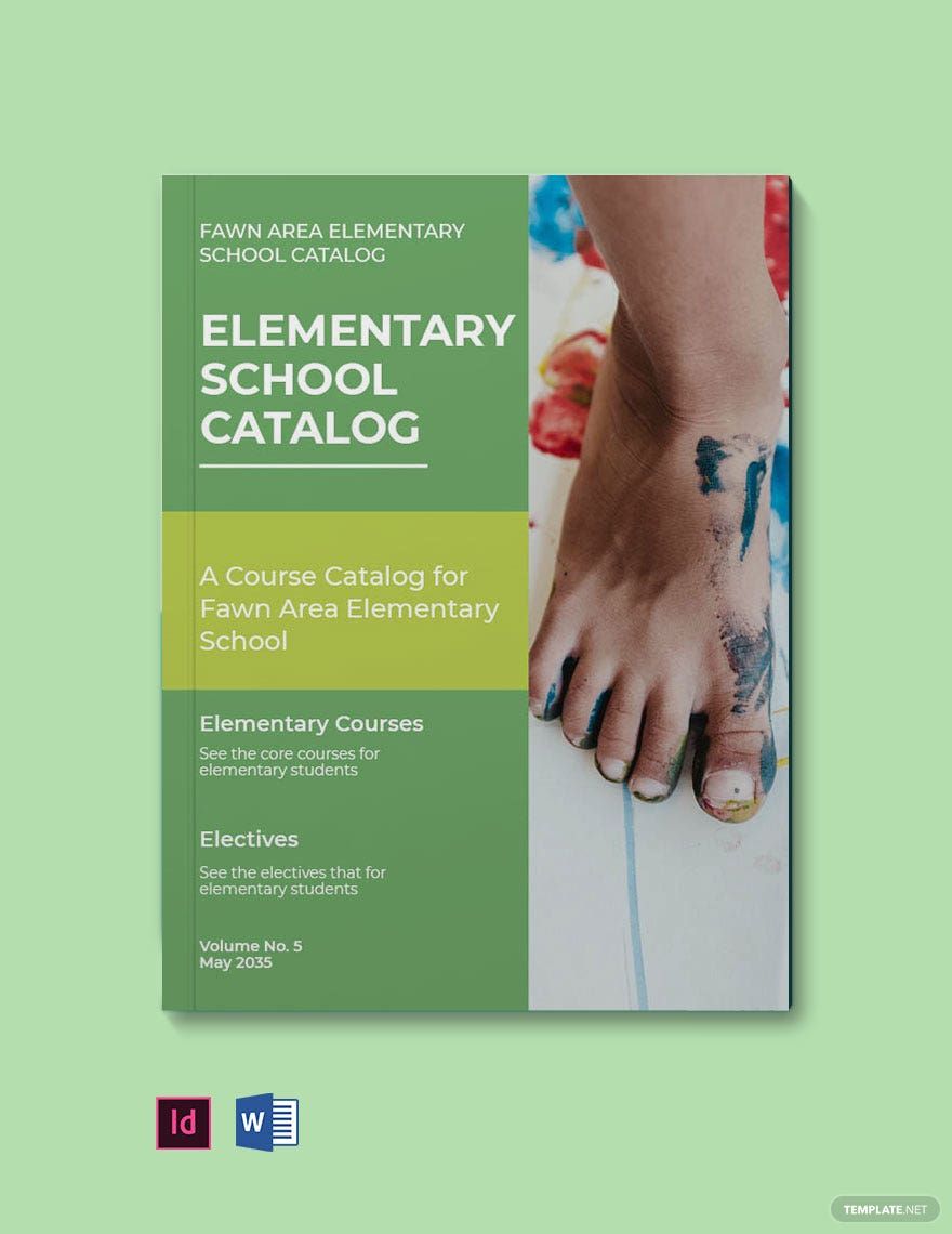 Elementary School Catalog Template in Word, InDesign