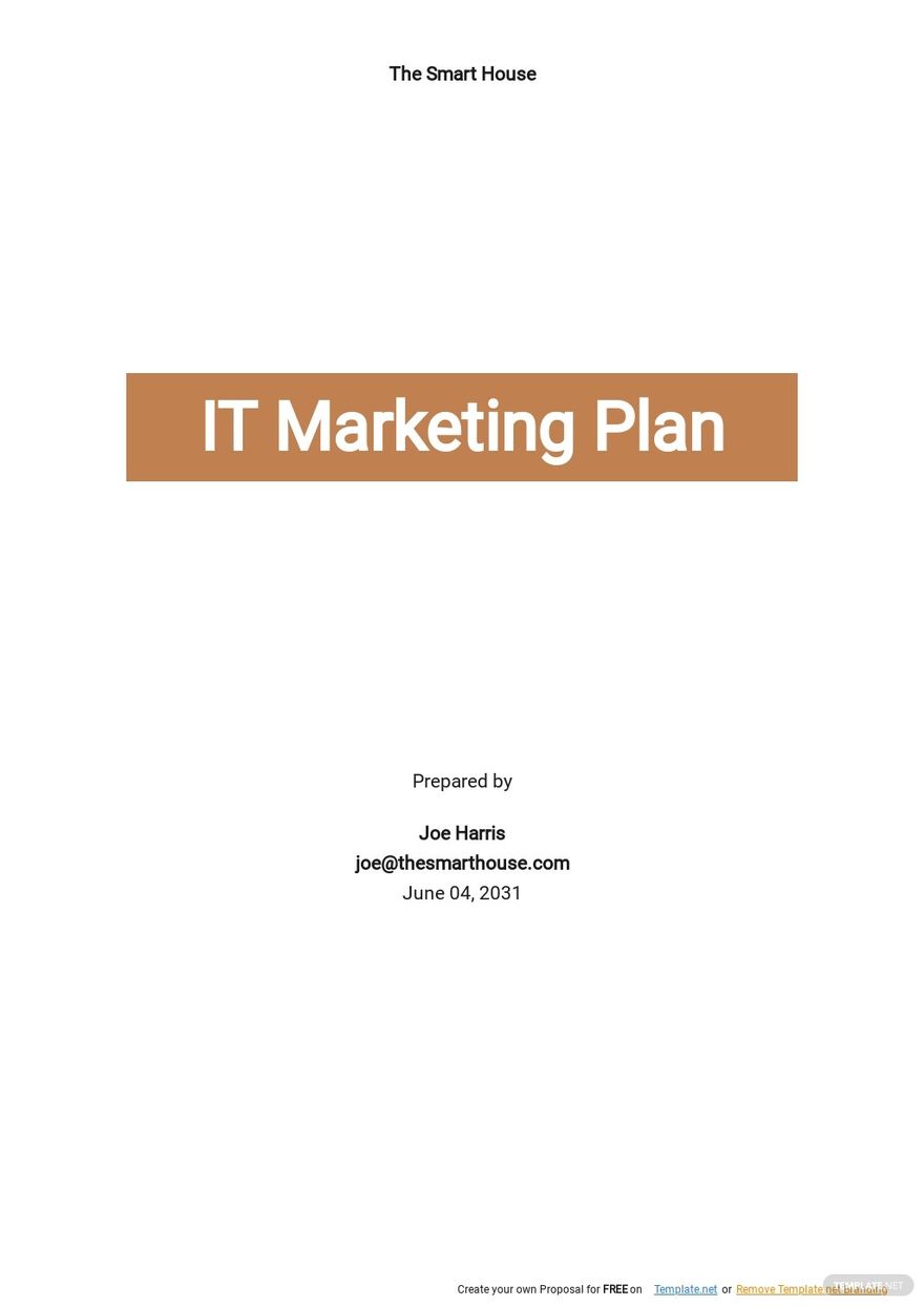 Free Simple IT Marketing Plan Template