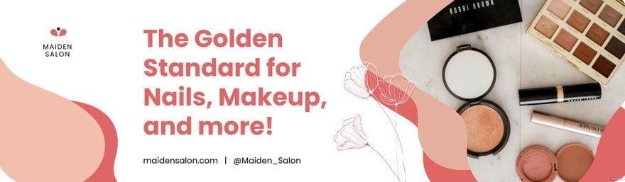 Free Golden Beauty Salon Billboard Template