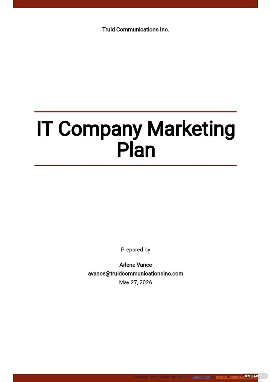 IT Company Marketing Plan Template