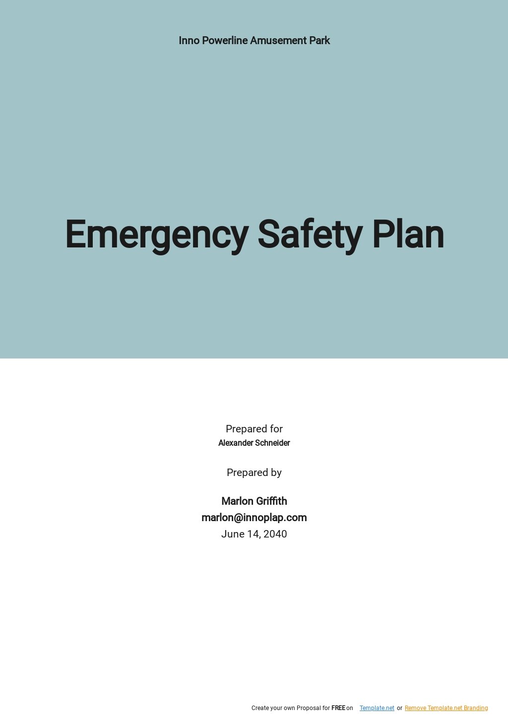 Free Free Simple Emergency Safety Plan Template - Google Docs, Word ...