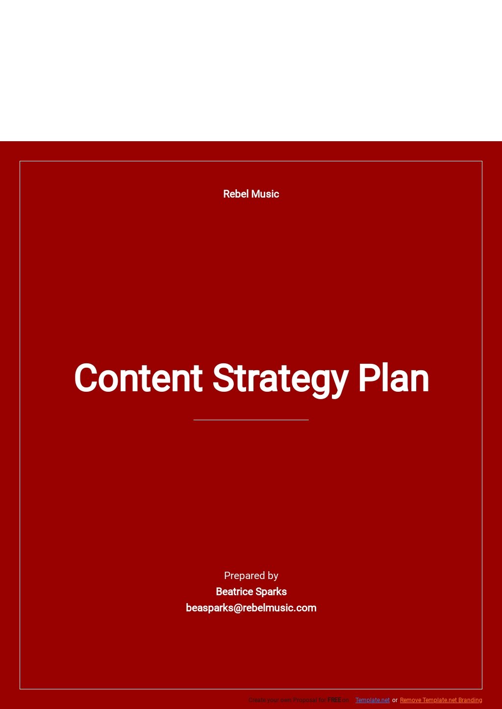 Simple Content Strategy Plan Template