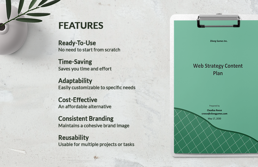 Web Strategy Content Plan Template