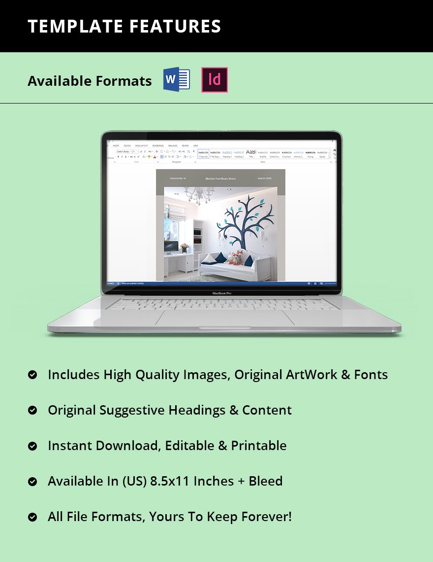 Furniture Store Product Catalog template Instruction