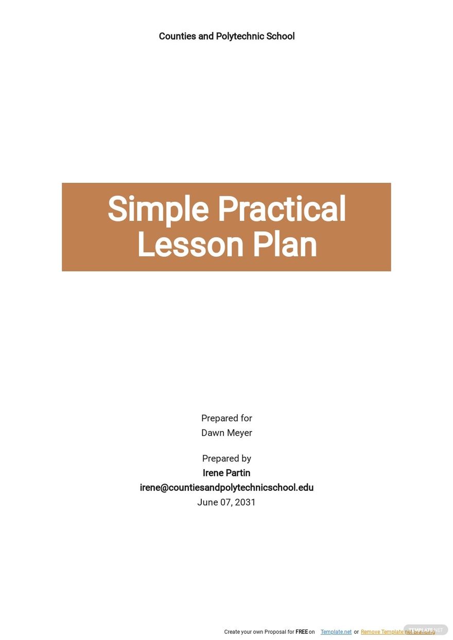 Simple Practical Free Simple Curriculum Lesson Plan Template - Google Docs, Word, Apple ...