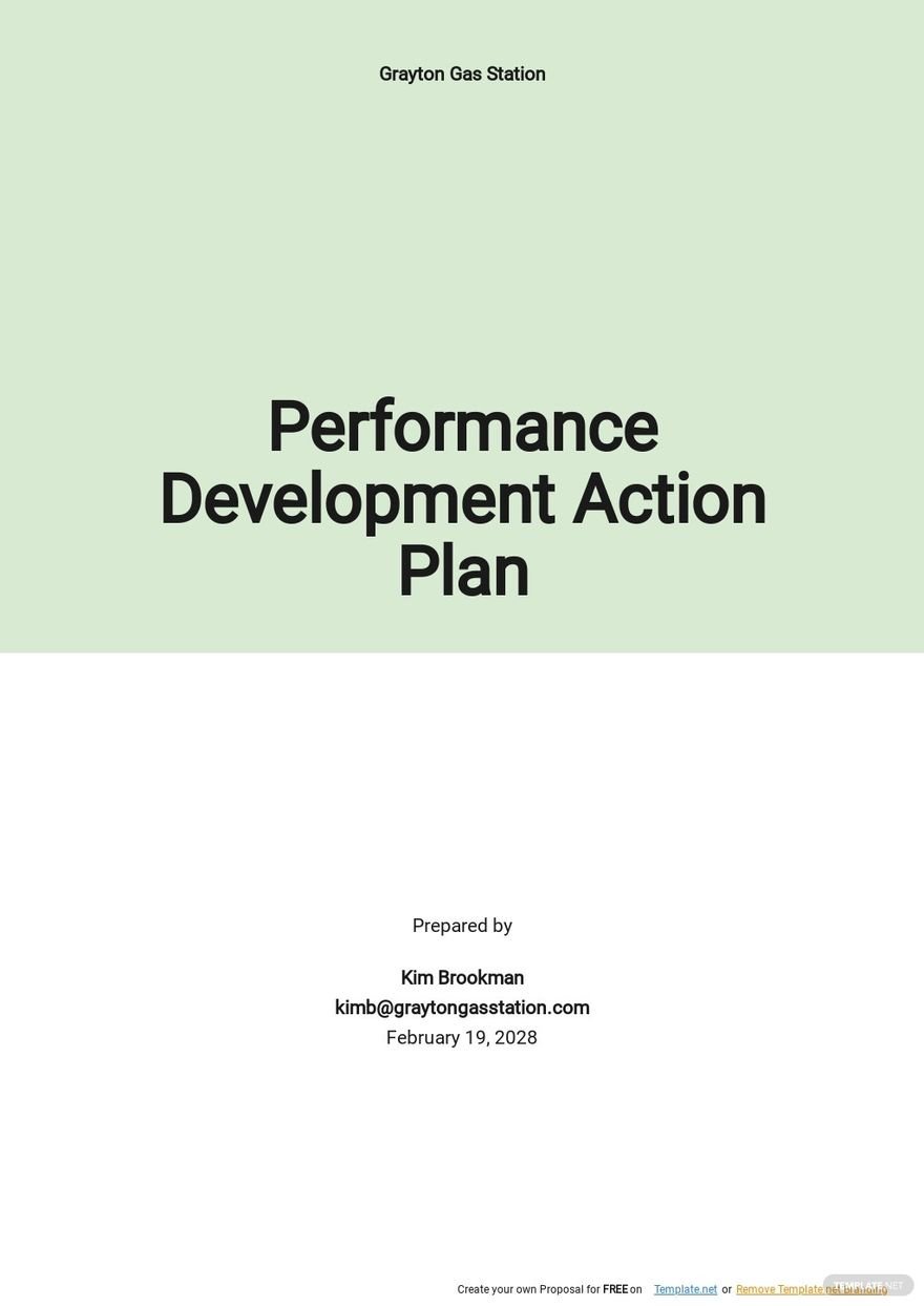 Performance Development Action Plan Template