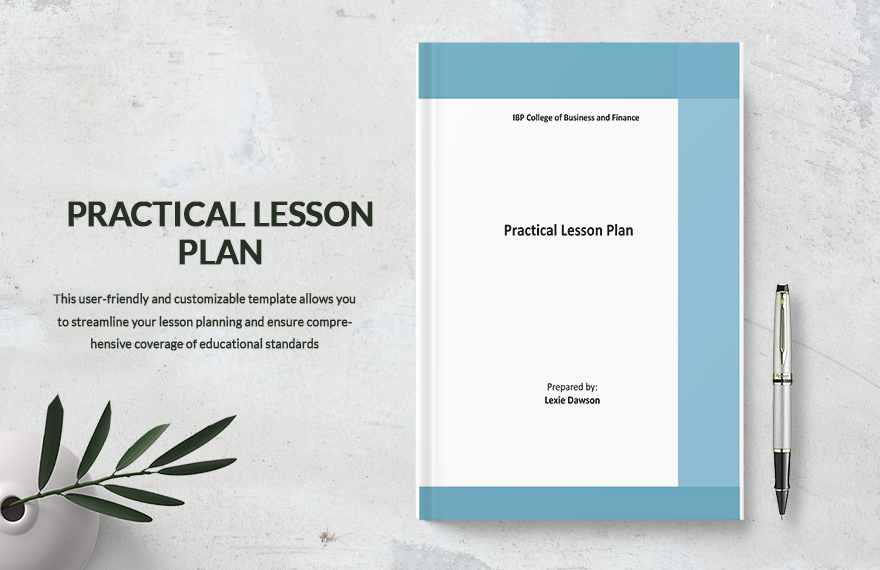 One Page Practical Lesson Plan Template
