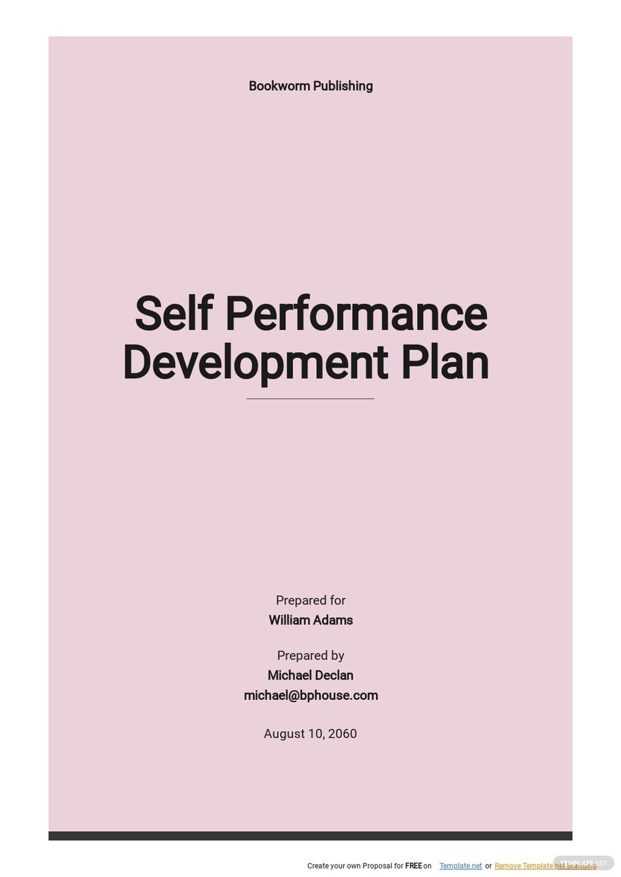 Self Performance Development Plan Template 