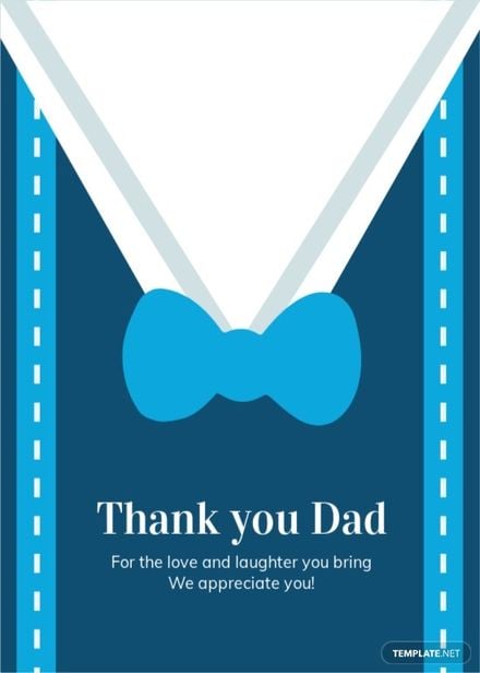 Free Thank You Dad Card Template