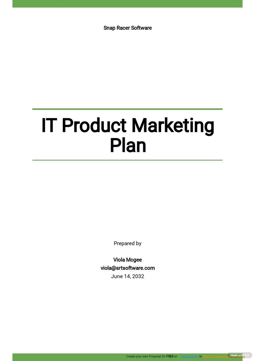 Sample IT Product Marketing Plan Template