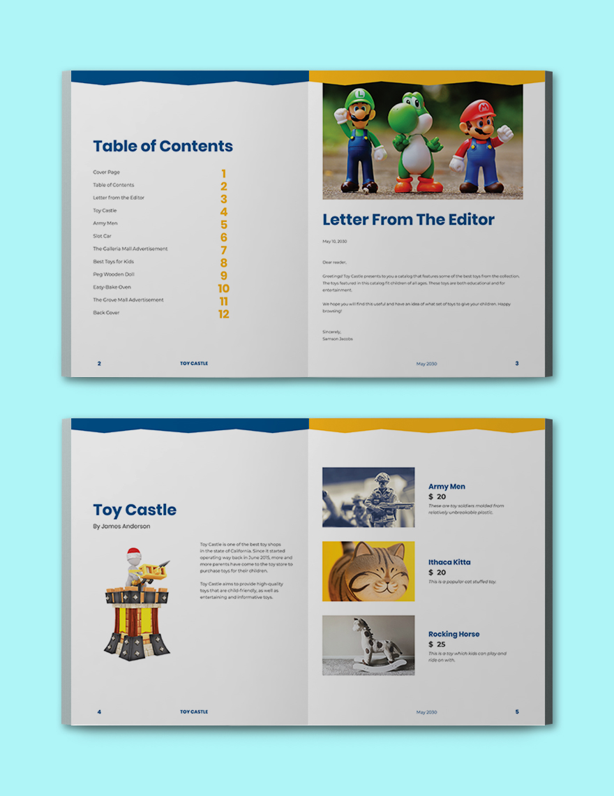 Toys Store catalog template Format