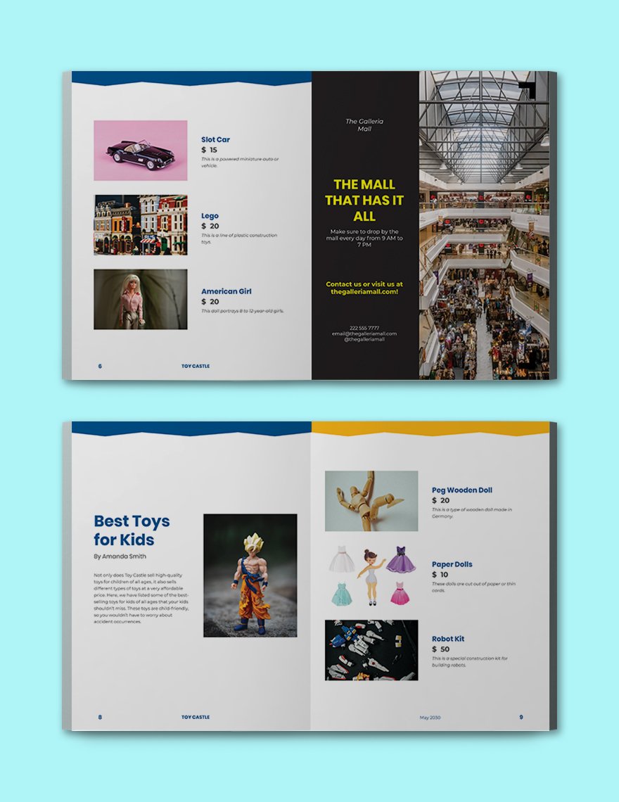 Toys Store catalog template Sample